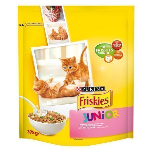 Friskies Γατοτροφή Φακελάκι 375gr (Junior) (Κοτόπουλο-Γαλοπούλα-Λαχανικά-Γάλα)