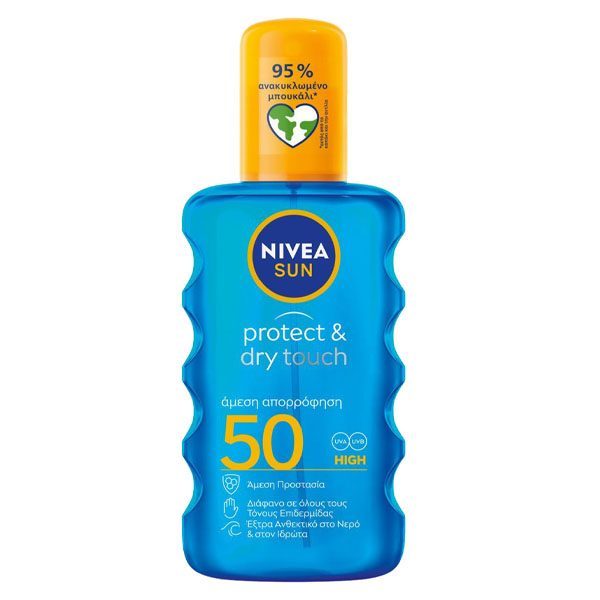 Nivea Sun Protect & Dry Touch Λάδι 200ML SPF50 Spray