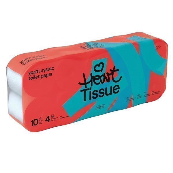 Heart Tissue Χαρτι Υγειας 4φυλλο 120gr. - (10 Ρολα) (deco)