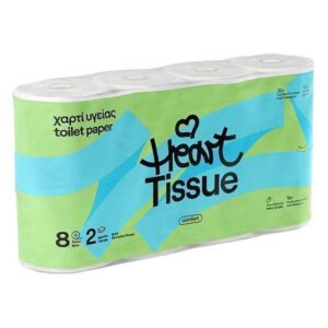 Heart Tissue Χαρτι Υγειας 2φυλλο 65gr. - (8 Ρολα) (deco)