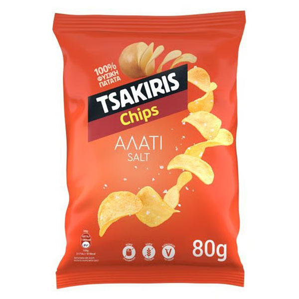 Tsakiris Chips 80gr. - (αλατι)