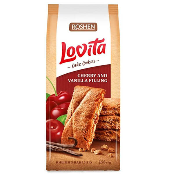 Roshen Lovita Cake Cookies 168GR - (κερασι - Βανιλια)