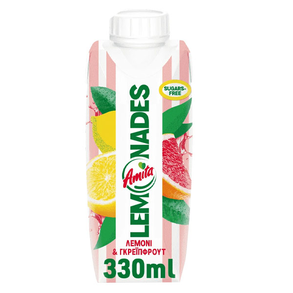 Amita Lemonades 330ML - (λεμονι & Γκρεϊπφρουτ)