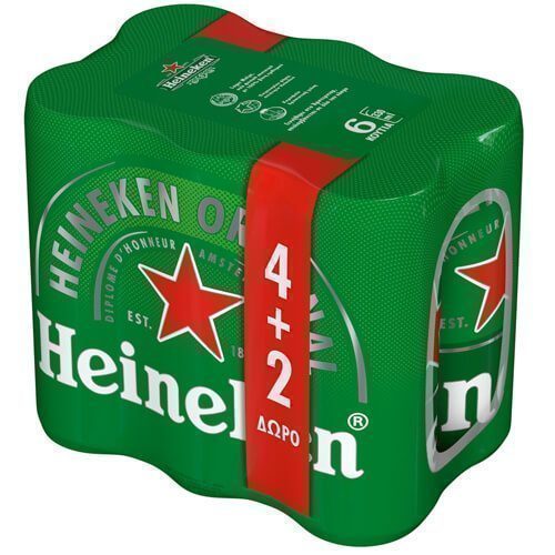 Heineken Μπυρα Κουτι Vol 5% (6x330ml) - (4+2 Δωρο)