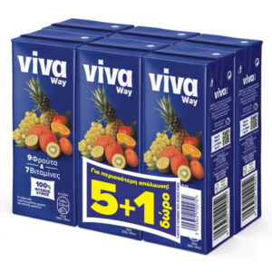 Viva 250ML - (5+1 Δωρο) (way 9 Φρουτα 100% Φυσικος Χυμος)