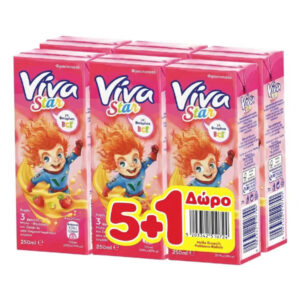 Viva 250ML - (5+1 Δωρο) (μηλο-Φραουλα-Σταφυλι Φρουτοποτο)