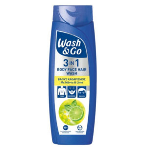 Wash & Go Body Face Hair Wash 3in1 360ML - (mint & Lime)