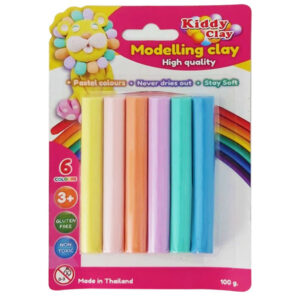 Kiddy Clay Πλαστελινη - (6 Pastel Χρωματα) (blister) (47289)