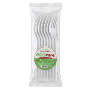 Ecocare Premium Πιρουνι Φαγητου Λευκο - (10τεμ.)