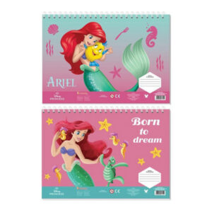 Μπλοκ Ζωγραφικης Με Αυτοκολλητα Princess Ariel 23x33 40φ Αυτοκολλητα (2 Σχεδια) (565864)