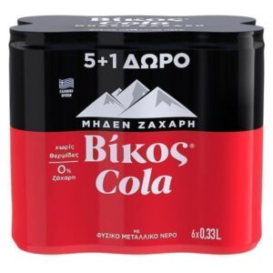 Βικος Cola Zero Κουτι 330ML - (5+1 Δωρο)