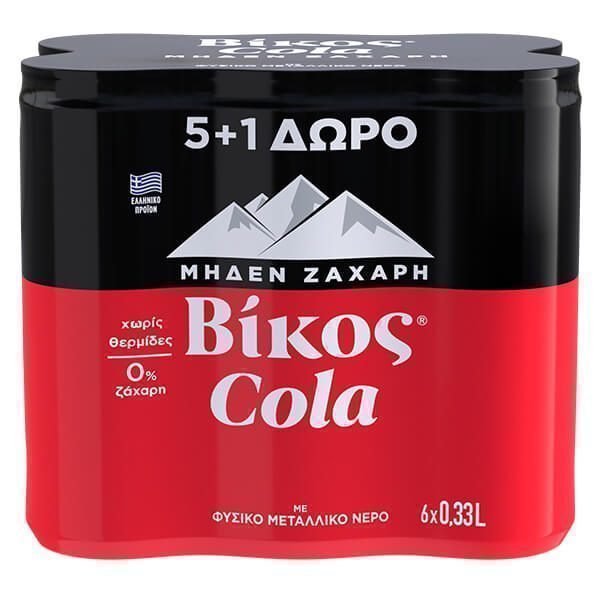 Βικος Cola Zero Κουτι 330ML - (5+1 Δωρο)