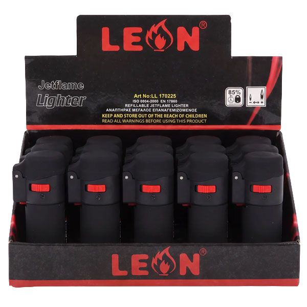 Leon Αναπτηρας Αντιανεμικος Barrel Black Jetflame Ll.170898 (15τεμ.)