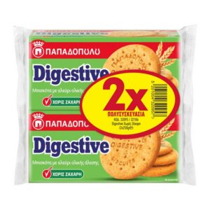Παπαδοπουλου Digestive (2x250gr.) - (ολικης) (χωρις Ζαχαρη)