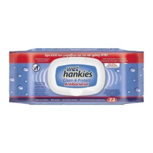 WET HANKIES Υγρά Μαντηλάκια 72τεμ. (Antibacterial)