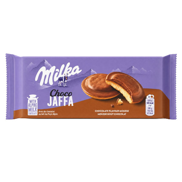 Milka Μπισκοτα Choco Jaffa 128GR - (chocolate Mousse-Choco Flavour)
