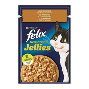 Felix Sensations Γατοτροφή 85gr (Γαλοπούλα & Σπανάκι)