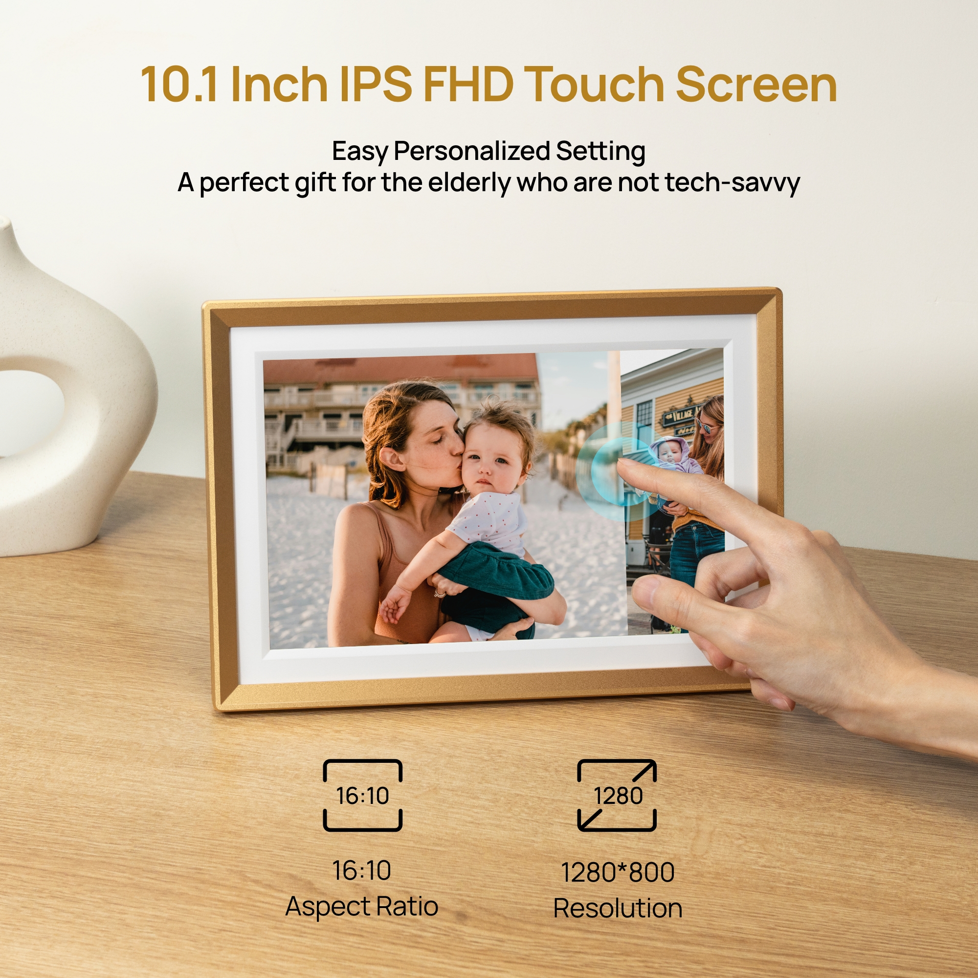 Arzopa Gold Digital Photo Frame 10.1" D10 - Image 2