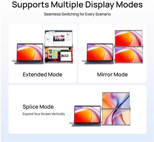 Arzopa E1 Φορητή Διπλή Οθόνη 15.6" Dual-Screen FHD IPS 1080P με Αναδιπλούμενη Βάση 360° - Image 7