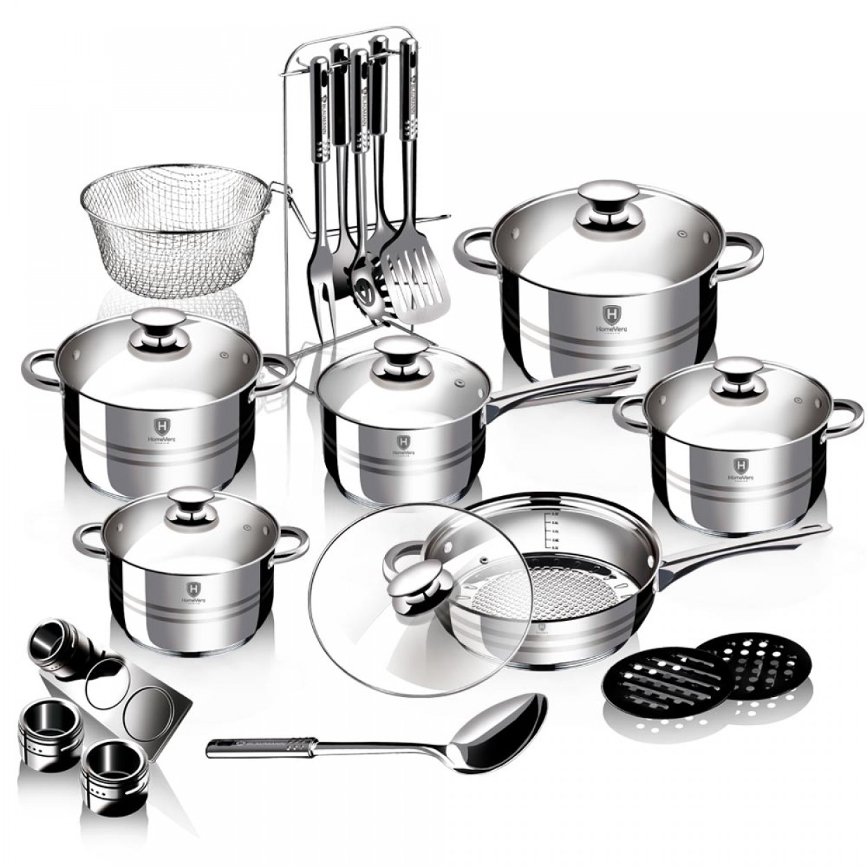 Home Vero Stainless Steel Cookware Set 27pcs - Image 4