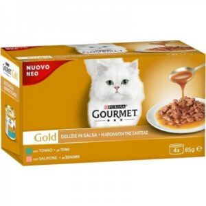 Gourmet Gold Γατοτροφη (4x85gr) - (τονο-Σολομο) (σε Σαλτσα)